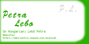 petra lebo business card